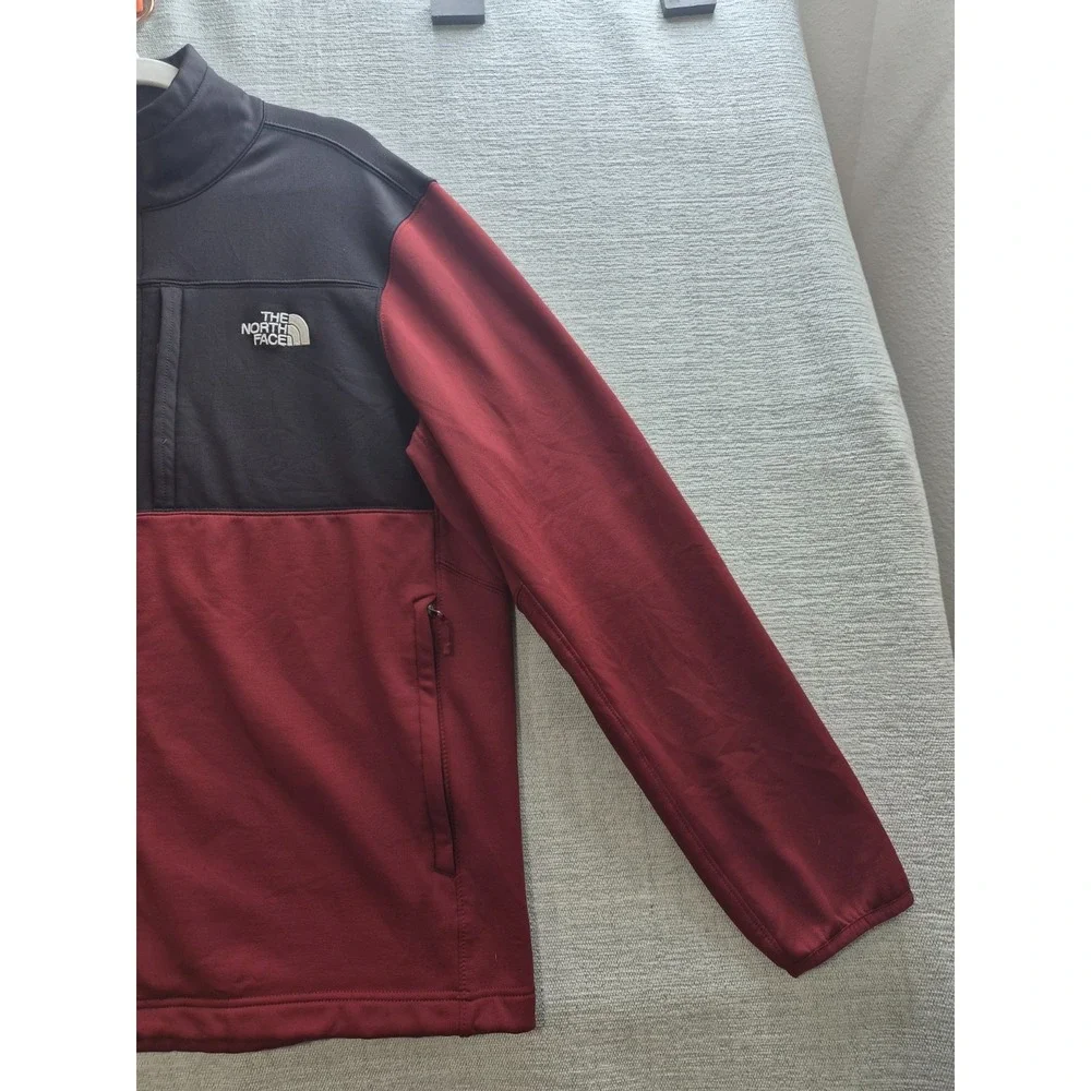 The North Face Astro Ridge Jacket Mens XL Maroon Black Fleece Lined Full Zip